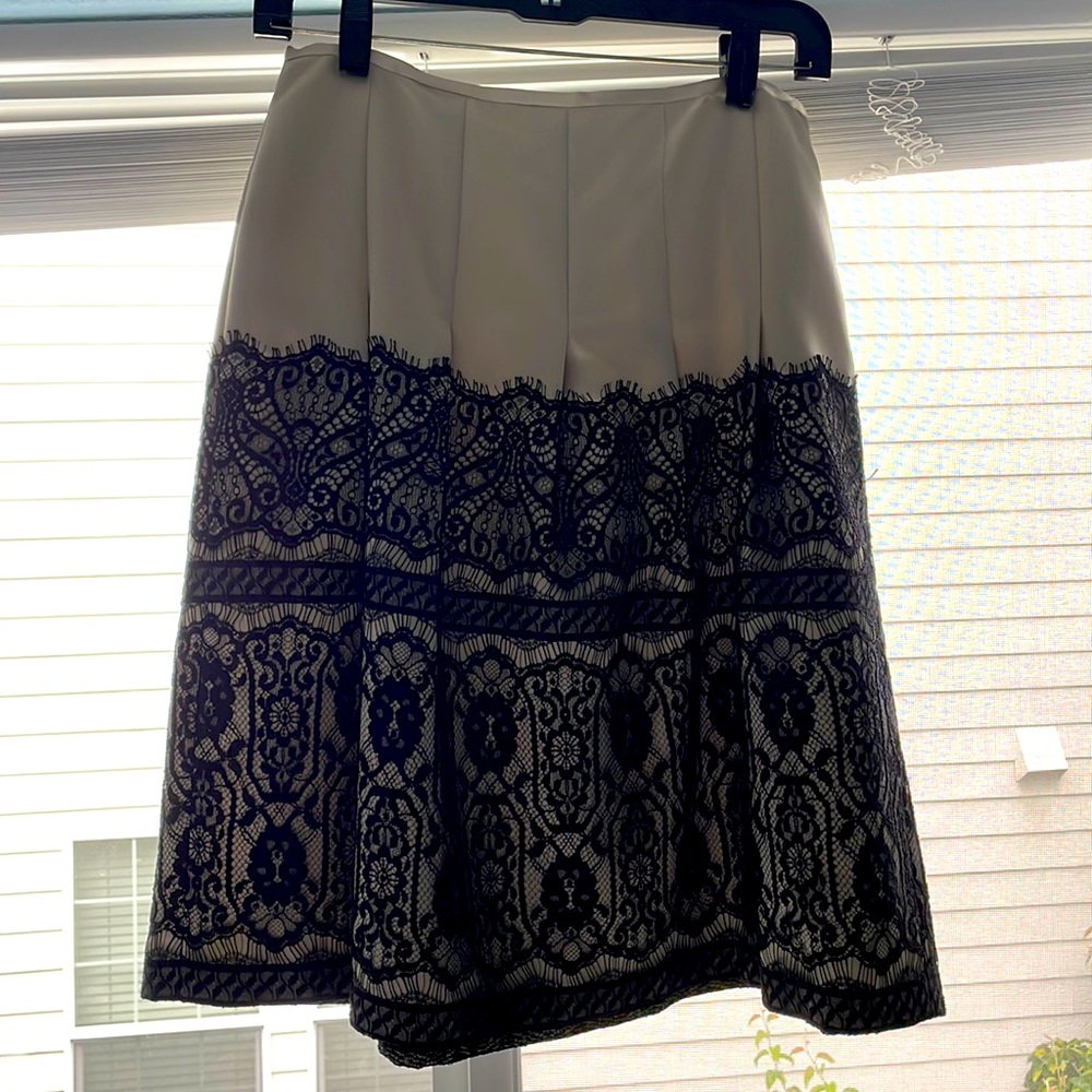 Satin lace midi skirt